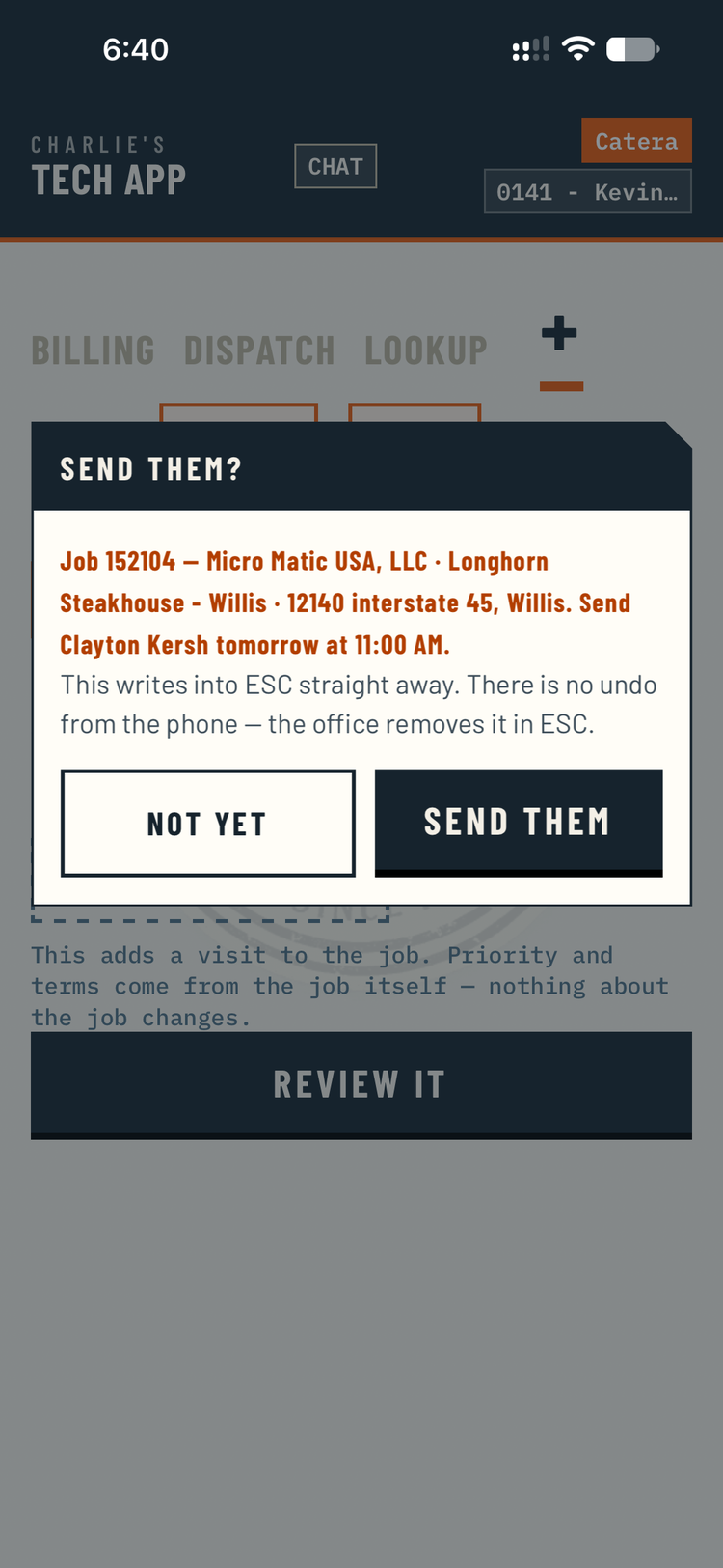 The completed sentence shown back for review before it is saved.